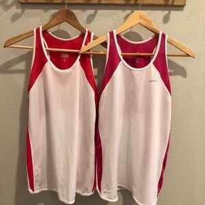 Duo Nike shirt in coral and raspberry